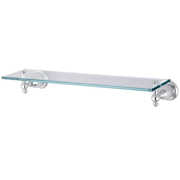 English Vintage Cosmetic Glass Shelf, Chrome